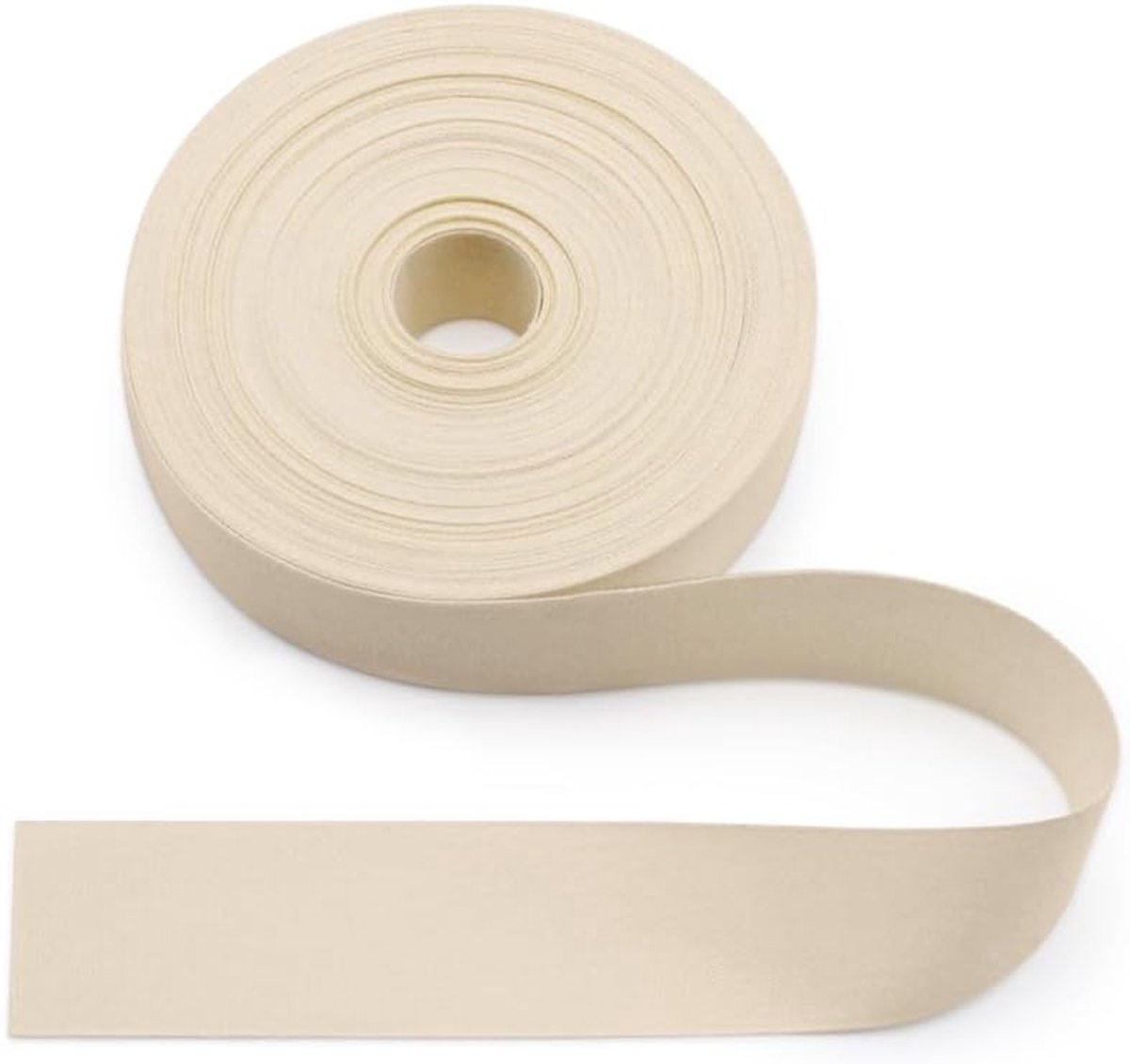 Natuurlijk Katoenen Lint 25mm, 10 Yards Effen Weefsel Webbing voor Randversterking Webbing, DIY Naaiwerk - Effen 25mm*10Y
