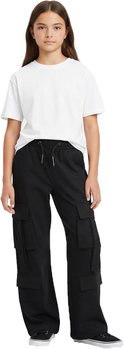 4 Kids Meisjes Cargo Broek Elastisch Taille Trekkoord Casual Broek Joggers Sport Yoga Aantrekken Comfortabel Ademend Opleiding Openlucht Belbodem Actieve Kleding Broek 3-14 Jaar