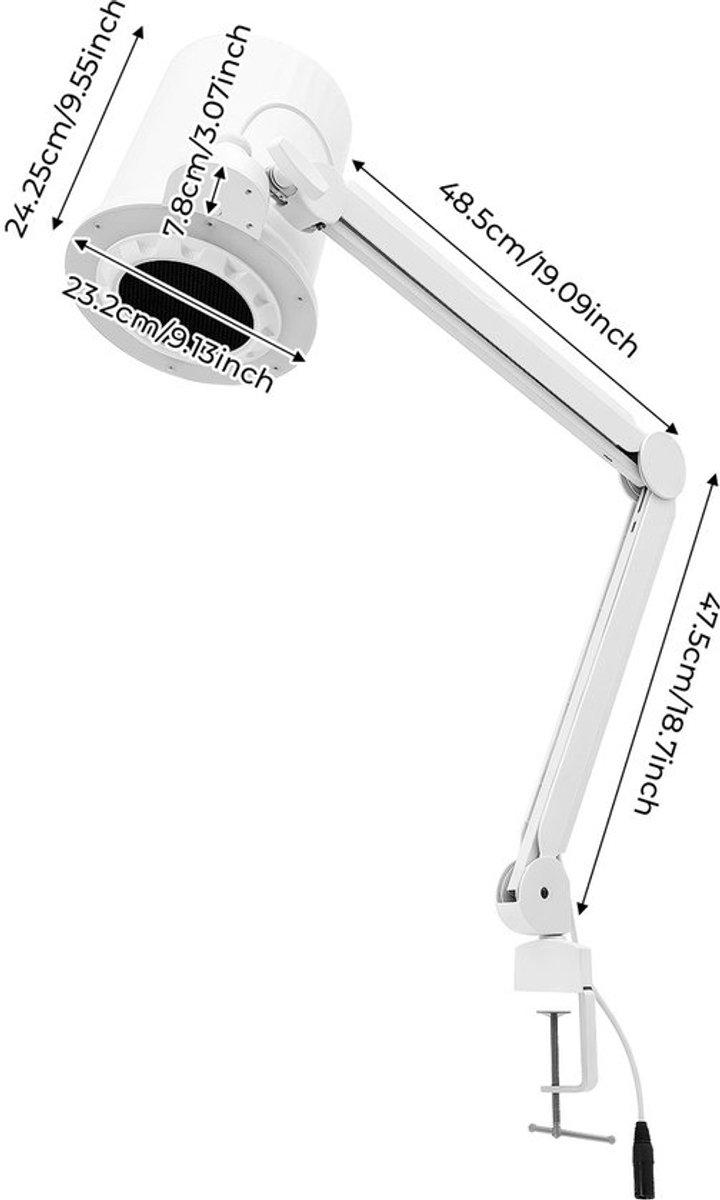 Nagelstofzuiger Desktop - 55 W Vermogen - 10-Traps Snelheidsregeling - ABS Materiaal - Met LED Verlichting - Voor Manicure En Pedicure