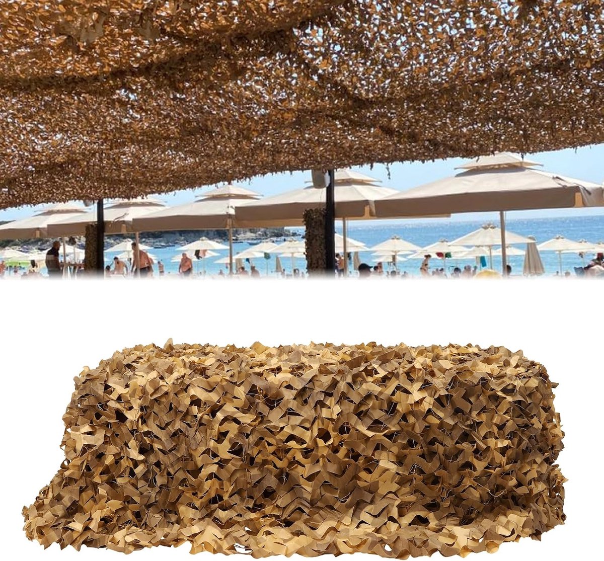 Camouflagenet, 3 x 5 m, camouflagenet, leger, camouflage, jacht, huis, tuin, camping, party, camouflage, decoratie, bruin