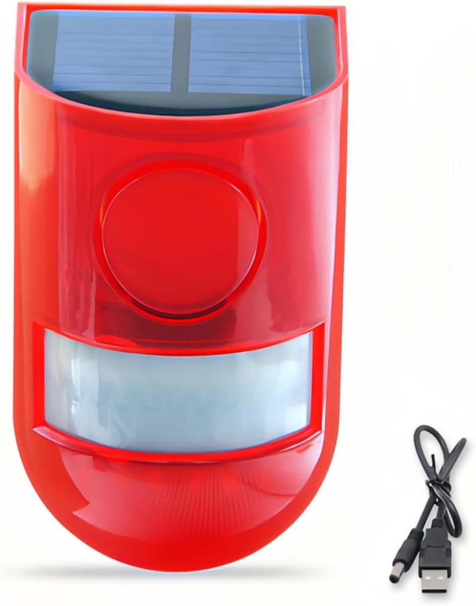 Sound & Light Alarm Outdoor Motion Sensor Waterdicht Apparaat 110db Sirene Geluid Alert Flash Waarschuwing Beveiliging Alarmsysteem voor Thuis Yard