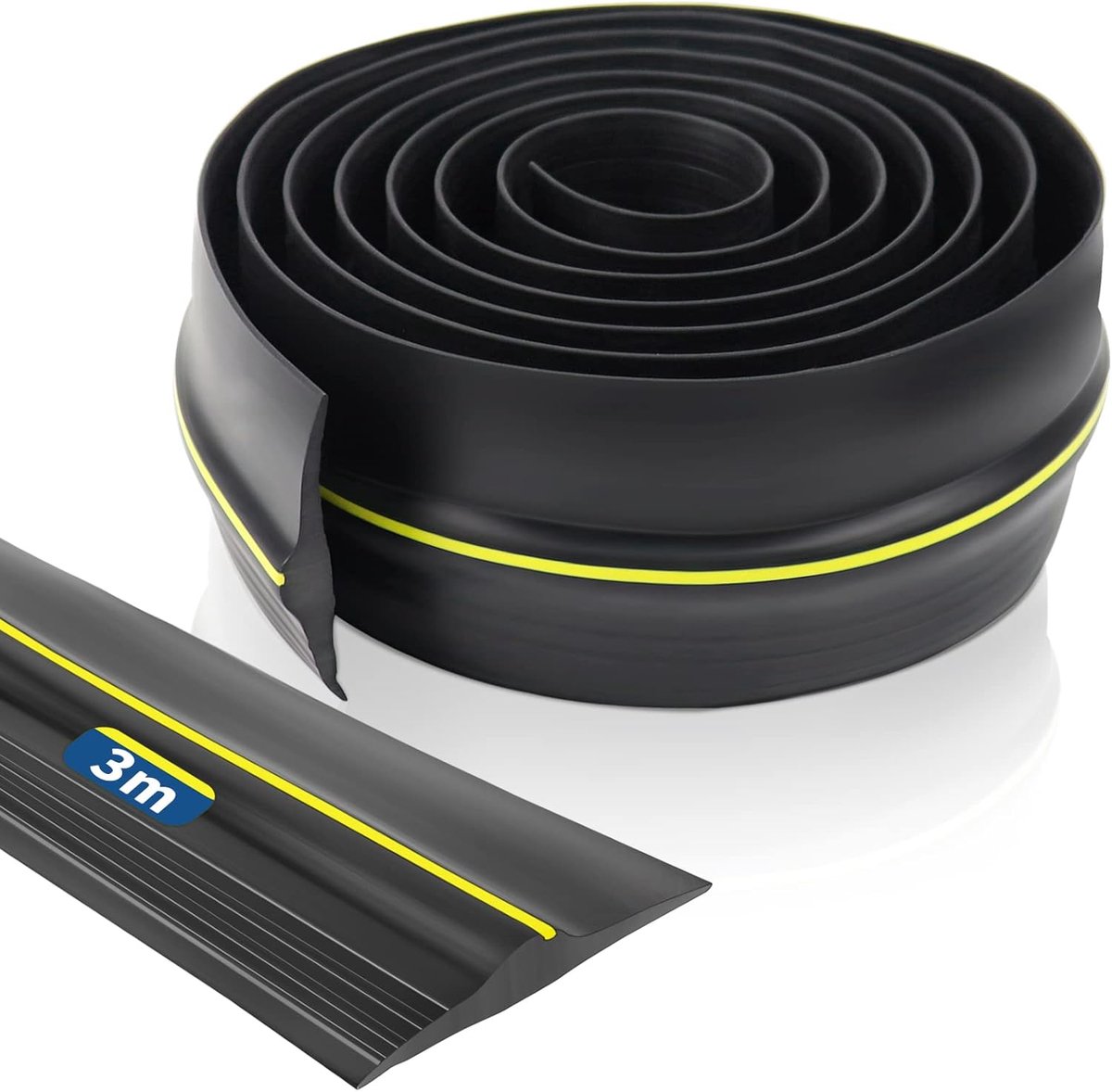 drempelafdichting, universele garagedeur afdichting, rubber, doe-het-zelf garagedeur, afdichting, vloerafdichting, weerbestendig, 3 m