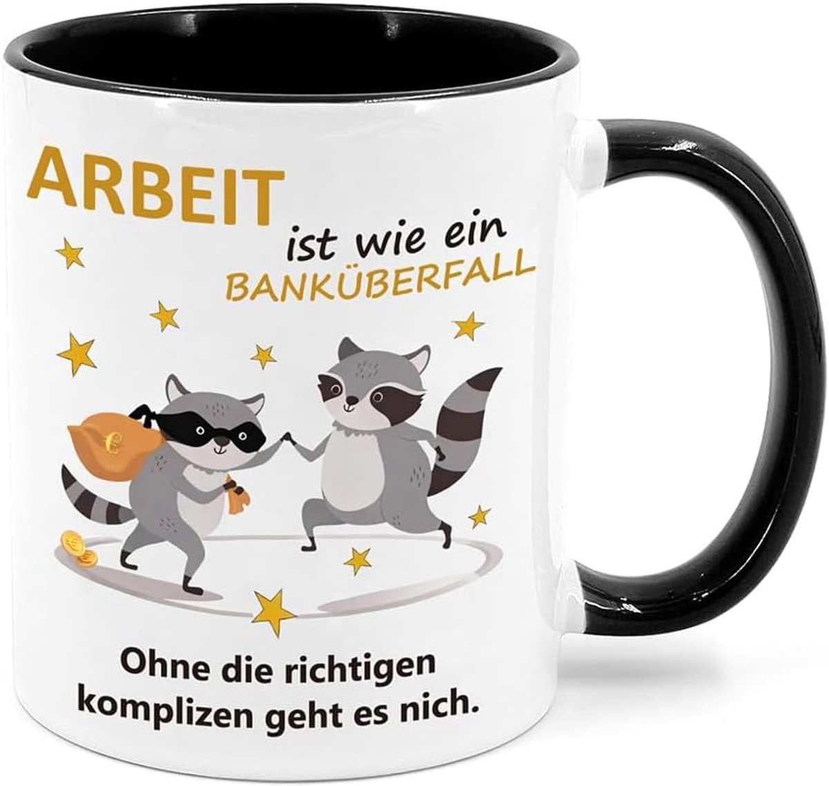 verjaardagsmok voor mannen en vrouwen, schattige koffiemok, porseleinen koffiemok, 350 ml, werkcollega, mama (wasbeerpatroon)