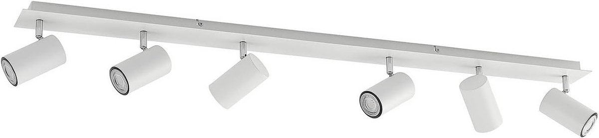 Joffrey dimbare spot (modern) in wit metaal e.a. voor woonkamer en eetkamer (6 lampen, GU10) inbouwlamp plafondlamp wandlamp