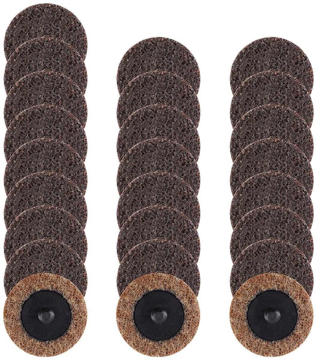 2 "Nylon Surface Conditioning Quick Change Schuurschijven met R-Type Steun Grof 80 Grit - 25 Pack