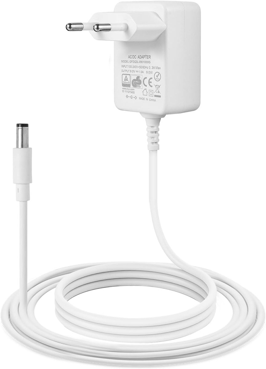 9V 1A Voeding voor Gitaareffecten, Netadapter voor Gitaareffectpedalen, Binnen Negatieve Polariteit Effectpedaalvoeding voor Gitaarpedaal Baspedaal en 9V Casio keyboard