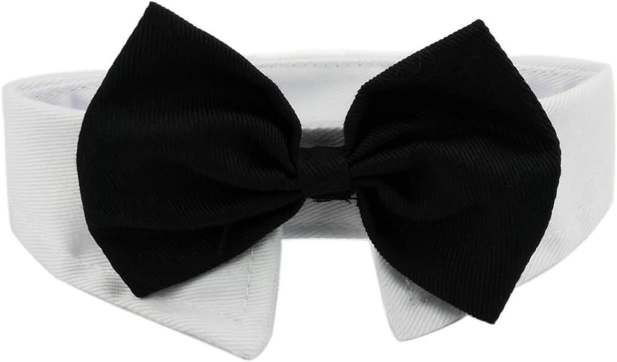 2 x huisdier hond kat formele Necktie Puppy kitten katoen kraag verstelbare strik strik strik voor bruiloft partij, L, Zwart