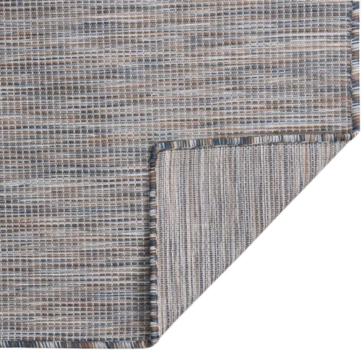 Buitentapijt voor buiten, balkontapijt, waterdicht voor buiten, tapijt balkon, tapijt buiten, balkontapijt, waterdicht, plat weefsel, 80 x 150 cm, bruin en zwart