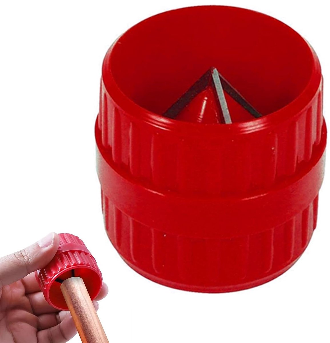 Dailygoods- Ontbramer 2-in-1 - Buisontbramer - Kunststof/Koperen Buizen - Antislip Grip - Compact - Afschuinen van Bramen - Afbraamgereedschap