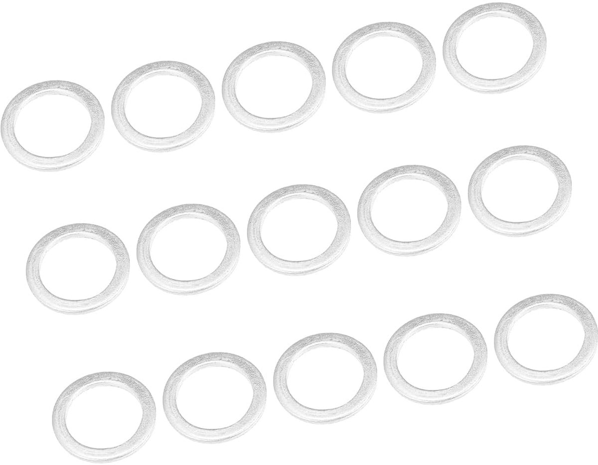 Dailygoods- Knijpschijven 15 stuks - Afdichtingen voor automatische transmissievloeistof - Aluminium - Olieafvoerstop - Dichte afdichting - 14 x 20 x