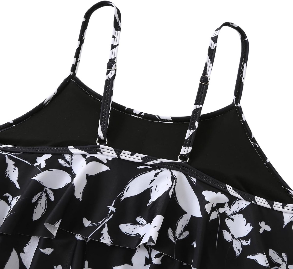 Tweedelige Hoge Taille Badmode Tankin Sets Ruches Ruches Badpak Zwemmen Kostuum