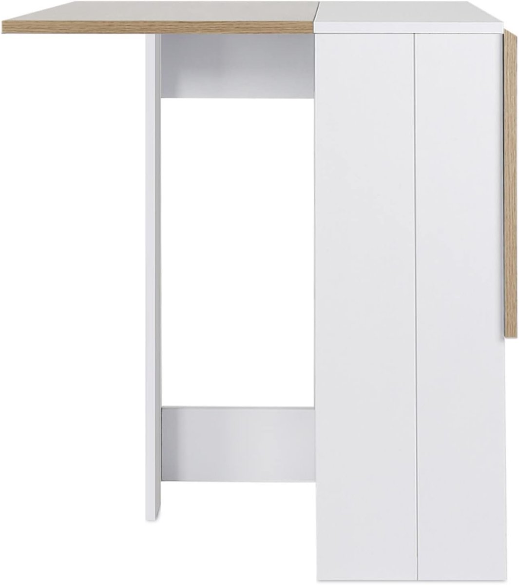 Klaptafel van hout met wielen voor 6 personen, modern design, inklapbaar (103 x 76 x 73,4 cm)