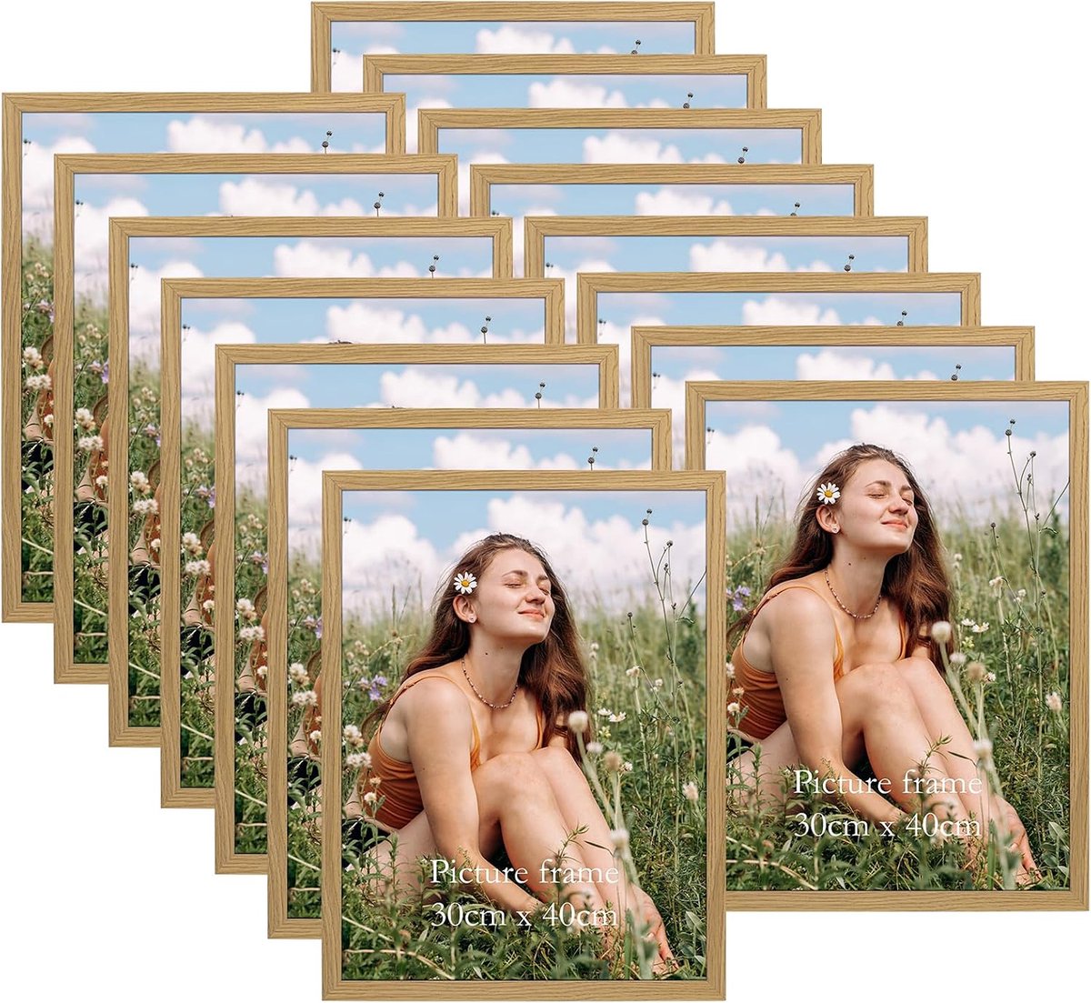 Lijsten 30x40cm van MDF - natuurlijke houtkleur voor wandmontage thuis en op kantoor - Ideaal voor creatieve fotowanden en kunstwerken