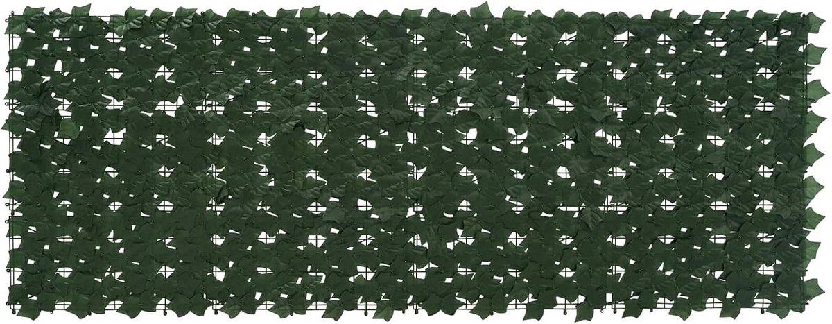 200 x 75 cm privacyscherm van polyethyleen met bladeren donkergroen