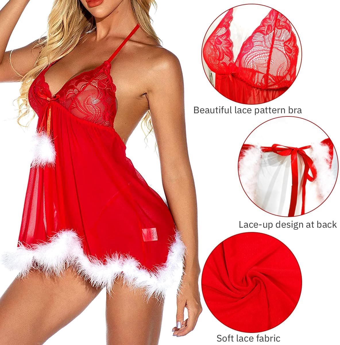 lingerieset Kerstmis schattig perspectief
