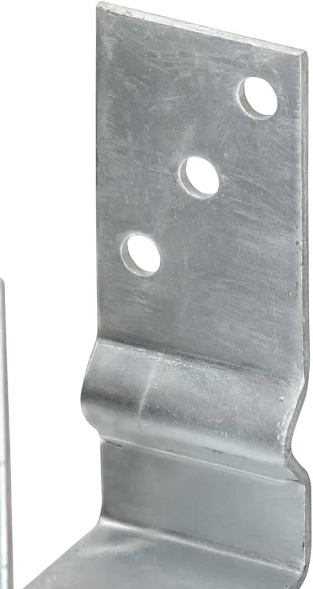 6 x paaldragers, U-vorm, 14 x 6 x 15 cm, thermisch verzinkt staal, grondanker voor houten hek, inkijkbescherming en tuinpalen, paalhouder, zilver — afbeelding 3