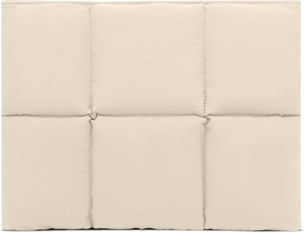 15-16 inch Puffy laptoptas, hoes voor MacBook Air 15 inch (2023-2025), MacBook Pro 15" -16 inch (2008-2025), iPad, licht, zacht, schattig, gewatteerde laptoptas (wit)