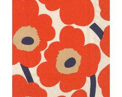 Boston International L552661 IHR Marimekko 20-Count 3-Ply papieren servetten, papier, Unikko Cream Red