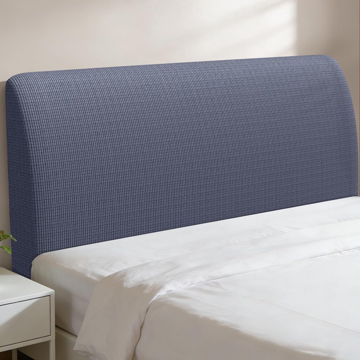 Hoofdbordhoes voor tweepersoonsbed, 120 cm (popcornfleece, donkergrijs)