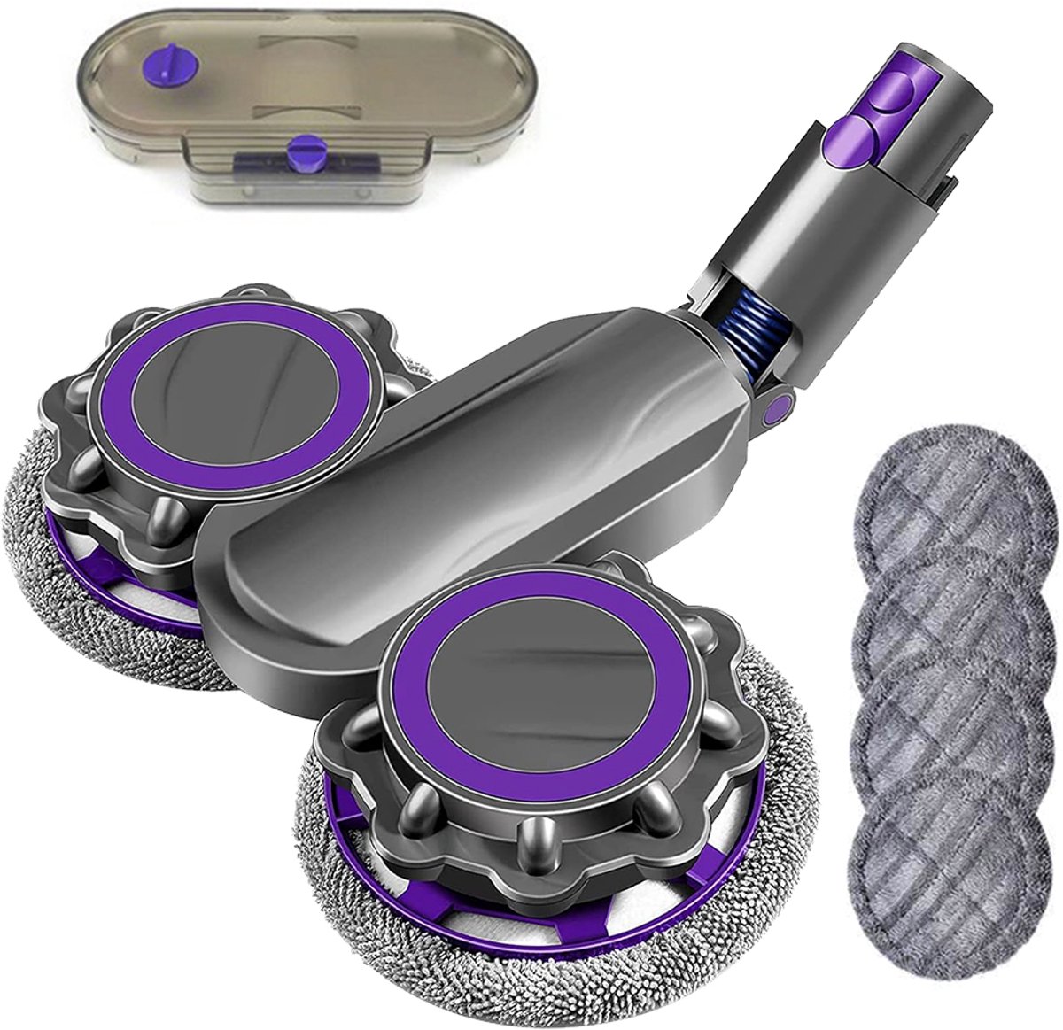Dweilaccessoire - Voor Dyson stofzuigers V6, V7, V8, V10, V11 - Inclusief watertank en 6 dweilkoppen - Geschikt voor nat en droog gebruik - Vervangende gemotoriseerde vloerborstel
