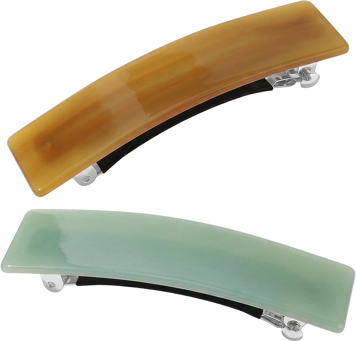 2 x haar voor dames, Franse haarspelden, elegante haarspelden voor dames, haarspeldjes voor meisjes, haaraccessoires voor dames, automatische clips voor dik, koffie + zeegroen