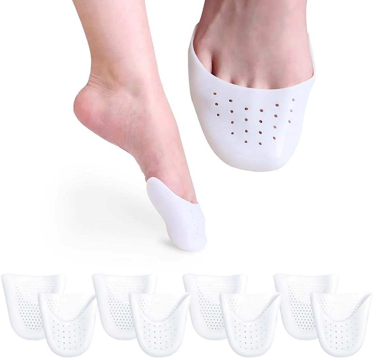 teenbescherming, zachte punthoes voor voetverzorging, dans, wit, 8 stuks