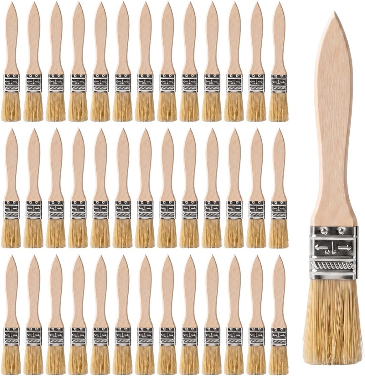 Platte penselen, 17 cm, schilderkwasten voor hout, lakpenseelset