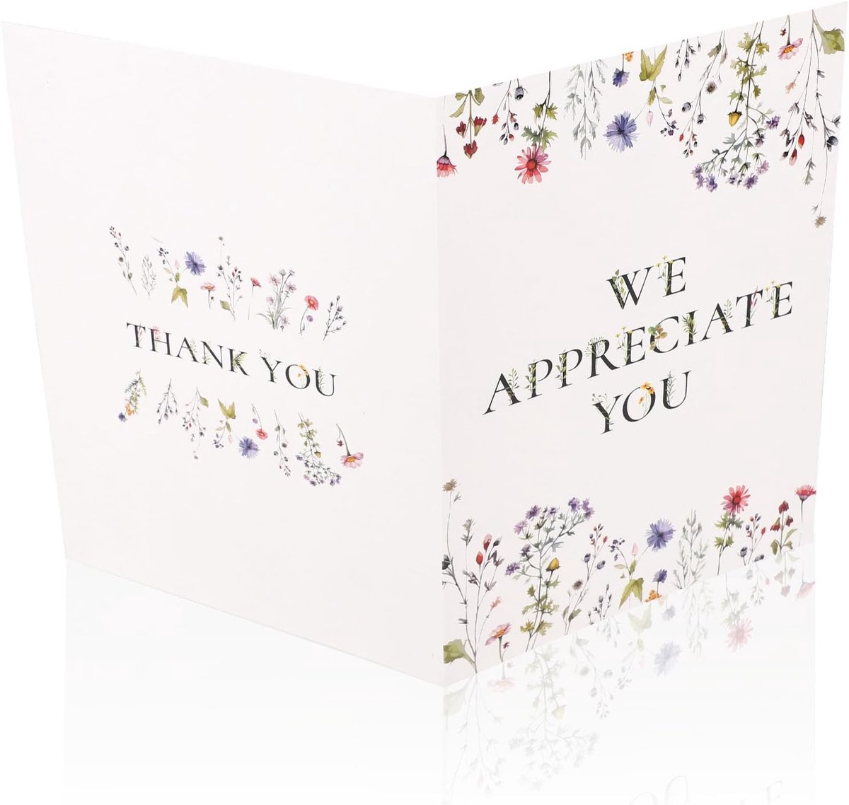 Grote Bedankkaart, Extra Grote Waarderingsgroetkaart met Envelop Geschikt voor Baas Leraar Vrienden Collega's (Bloemenstijl)