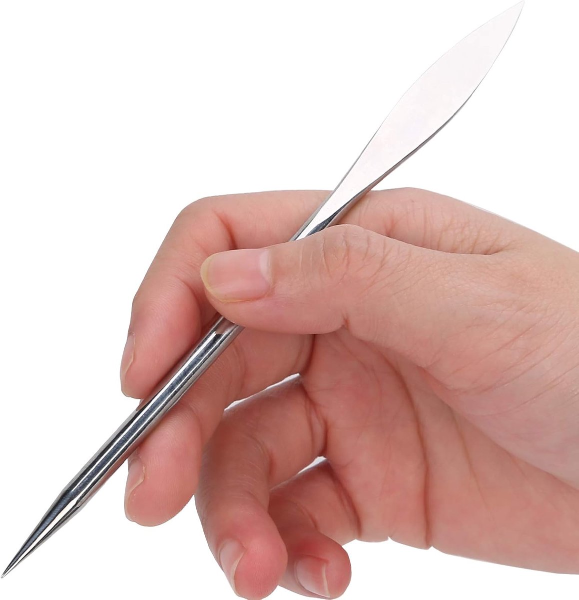 Polijststift met dubbele kop - Professionele sieradenpolijststift voor goud en zilver - Dubbelzijdig ontwerp voor eenvoudig gebruik - Duurzame roestvrijstalen constructie
