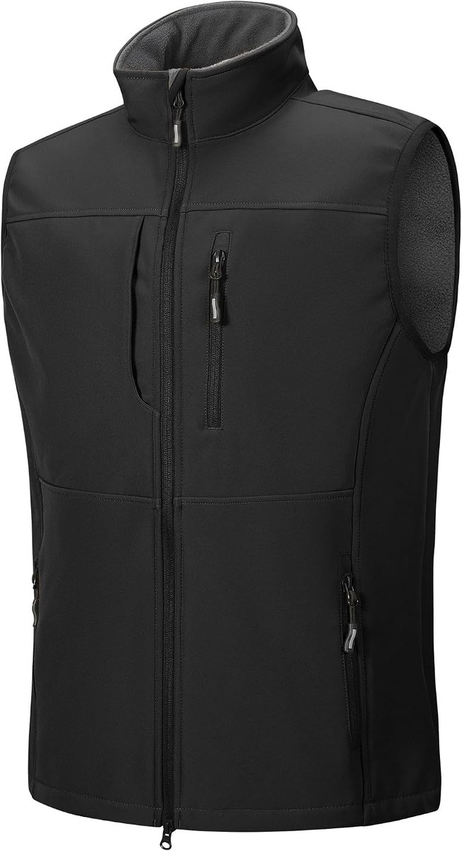 Ventures Softshell vest voor heren, waterdicht, winddicht, mouwloos jack, sportief, meerdere zakken, body, warm, golf, softshellvest voor mannen