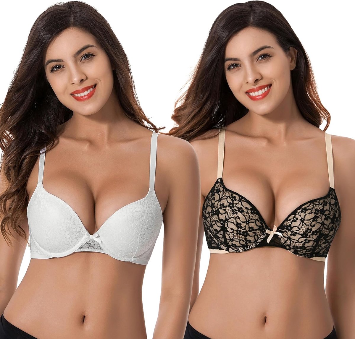 Muse Dames Grote maat Push Up Voeg 1 kopje toe Beugel Kanten BH