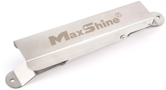 Maxshine roestvrijstalen automattenklem met logo, bedoeld voor wandmontage.