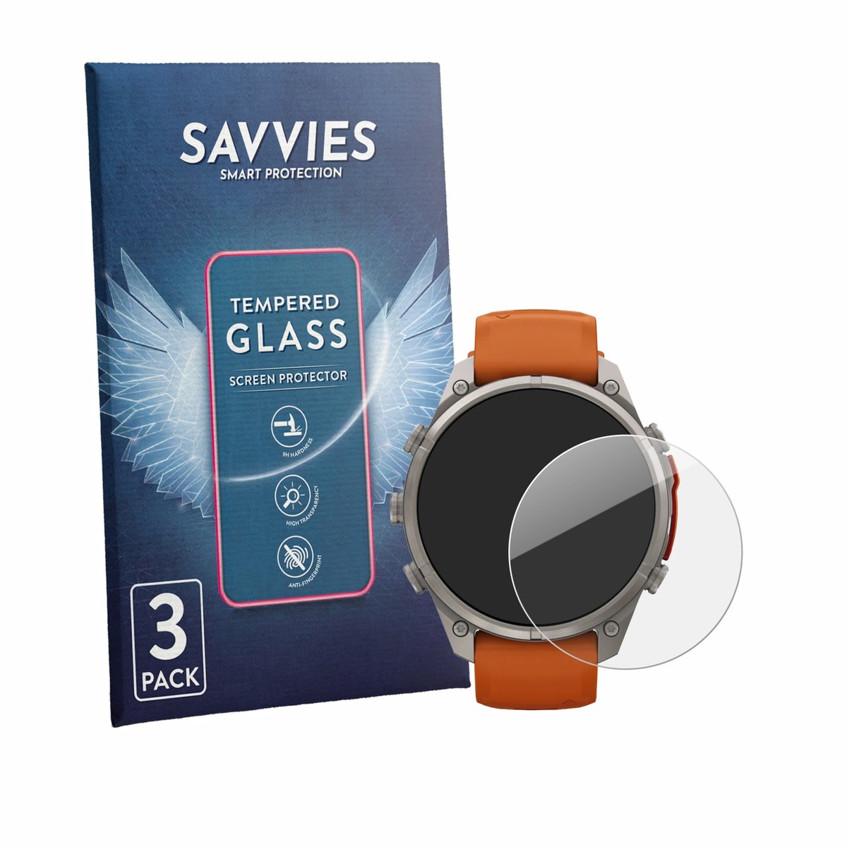 Savvies - Glas Screenprotector voor Garmin Fenix 9 Pro (47 mm) - Gehard Beschermglas 9H 3 Stuks