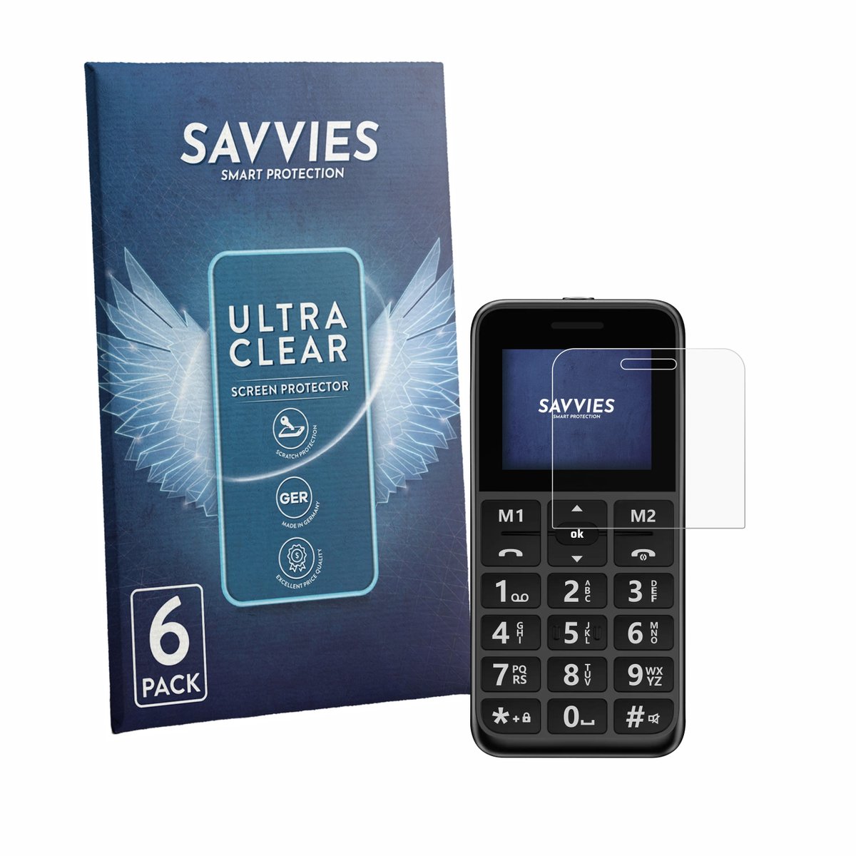 Savvies - Screenprotector voor Peaq PMP 92 - Folie Beschermfolie transparant 6 Stuks