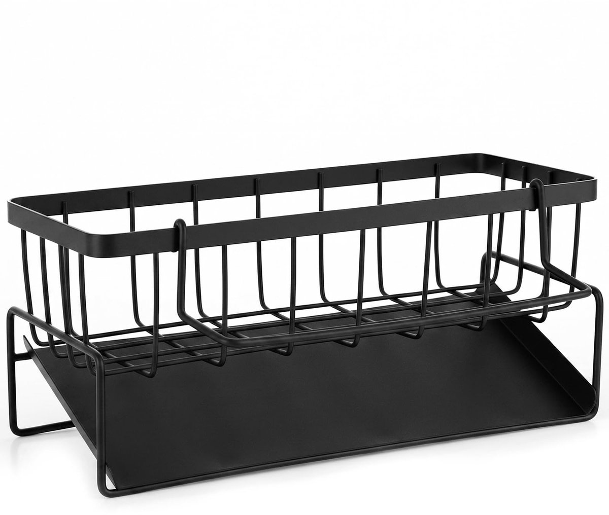 Famanu – Spoelbakorganizer, hangend, van roestvrij staal, met zelfafvoerbak, keukenorganizer, gootsteen voor sponzen, borstels, zeep en theedoeken, ruimtebesparende organizer keuken voor keuken en badkamer