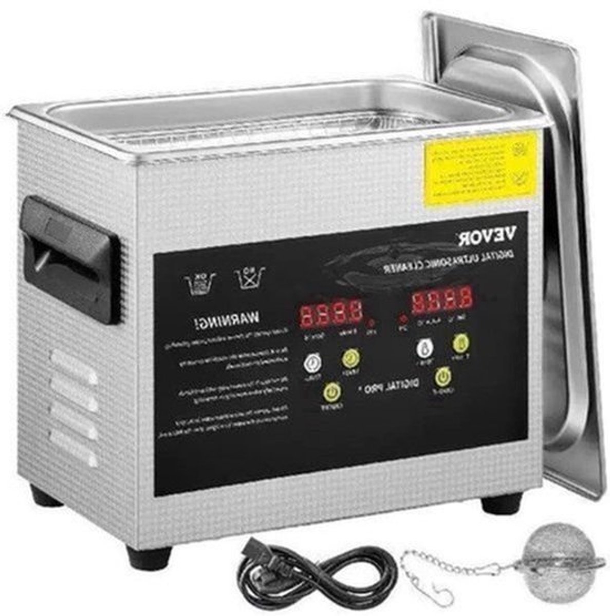 Ultrasoon reiniger - Draagbaar - Upgraded - Lave-Dishes - Reinigingsapparaat voor Sieraden en Brillen - RVS - Capaciteit 15L - Frequentie 40kHz - 220V - Zilver