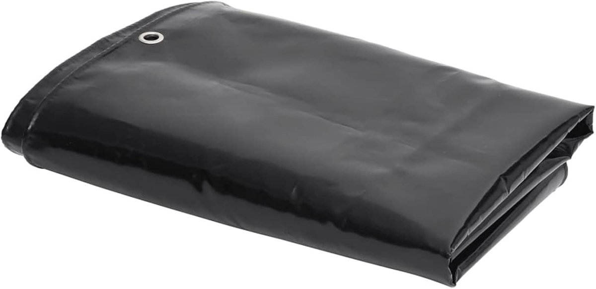 Afdekzeil, universeel zeil met oogjes, uv- en schimmelbestendig, scheurvast en waterdicht, zwart, 650 g/m², 3,5 x 5 m