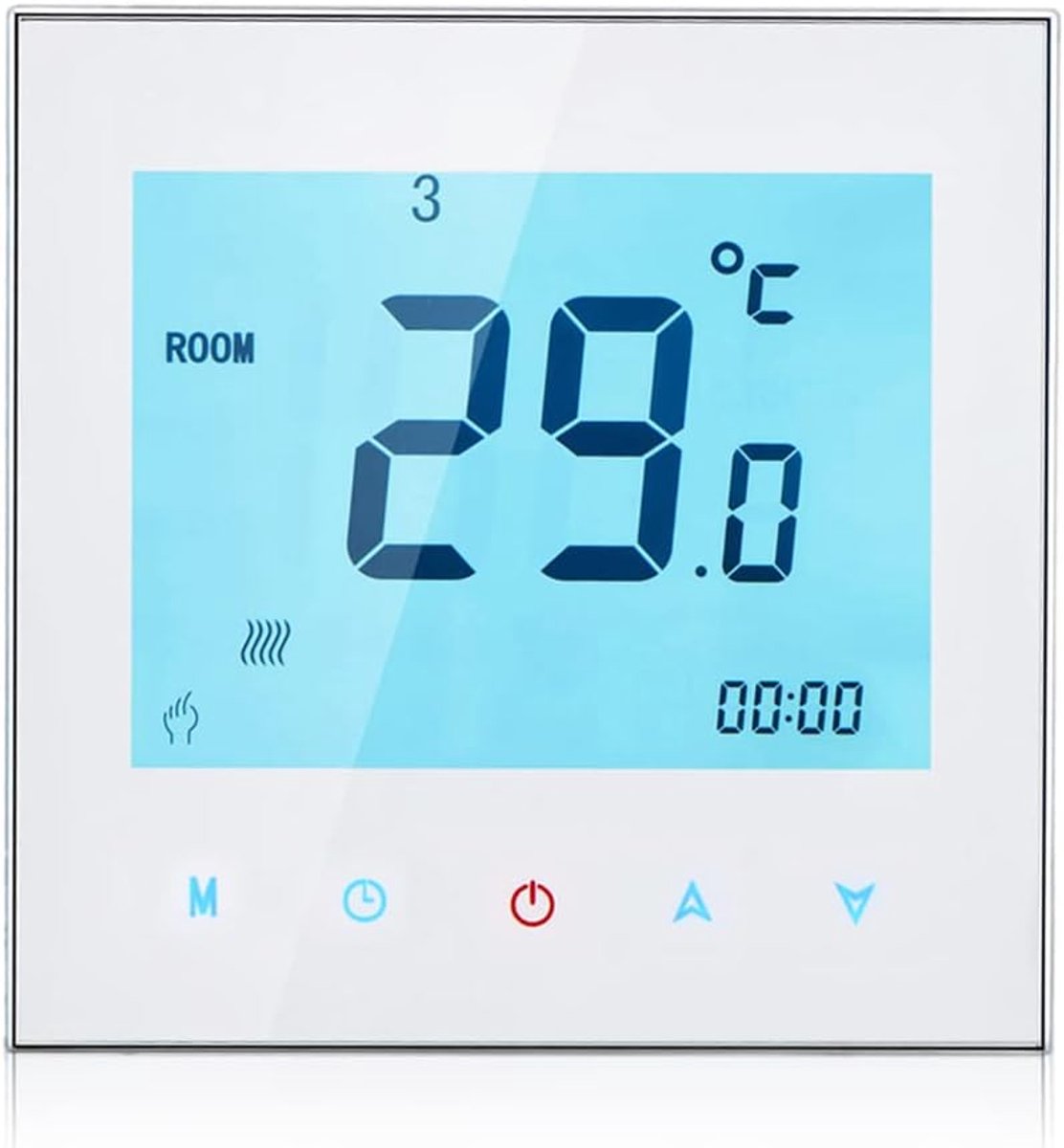 Thermostaat, intelligente muurthermostaat, 5A 110-230 V kamerthermostaat, wekelijks programmeerbaar, LCD-display touchscreen, waterverwarmingsthermostaat, kamertemperatuurregelaar