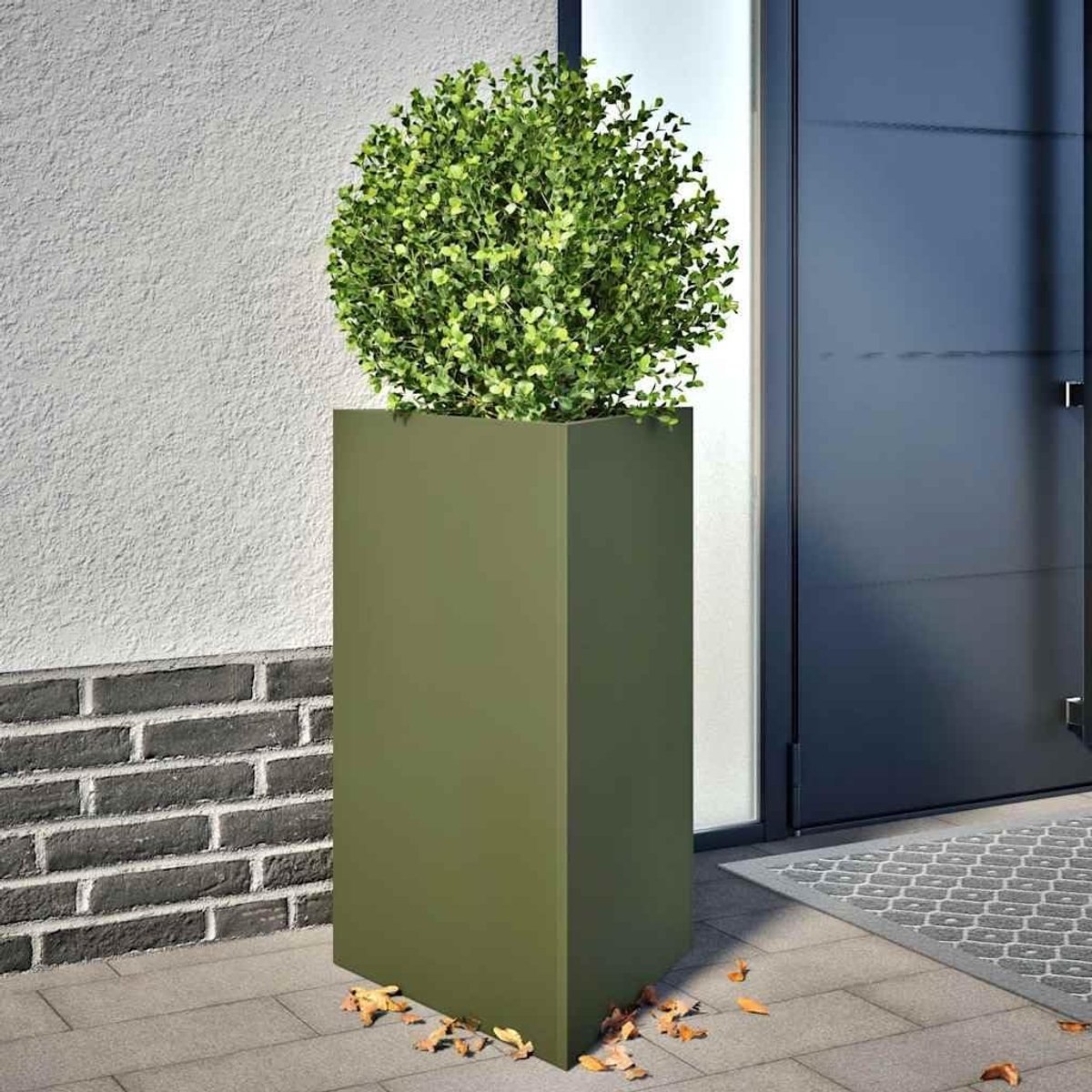 olijfgroen driehoekig 50x43x75 cm staal