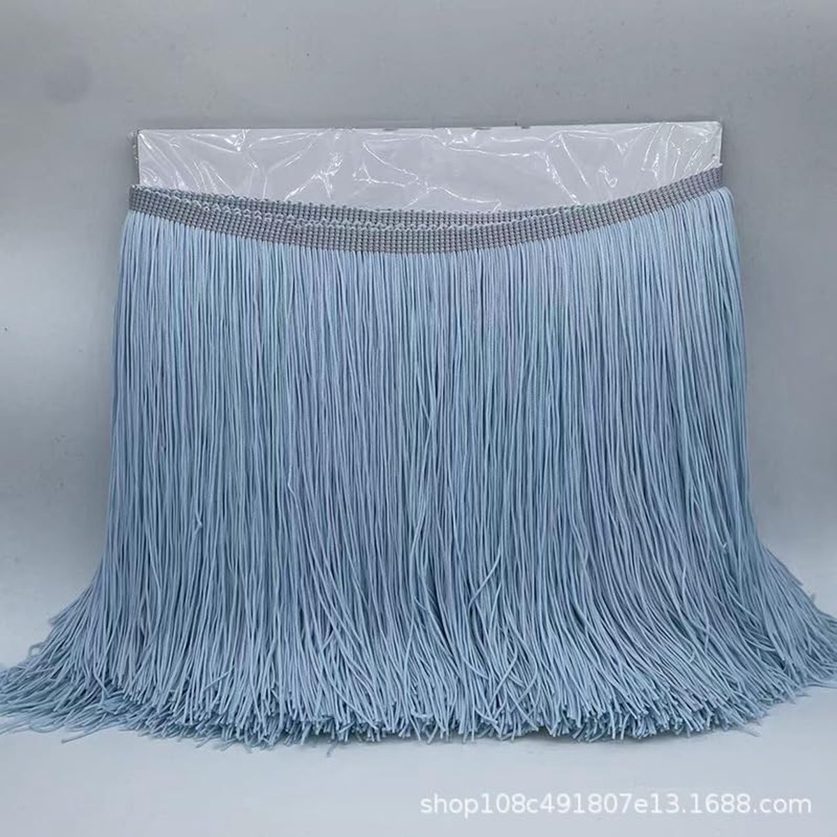 Trimmen franjeband, dansfranjes, kwastrok, dames, kwastrok, heupdoek, naaitoebehoren voor doe-het-zelf knutselen, lingeriekostuums, gordijndecoratie, jazz danskostuum, hemelsblauw,