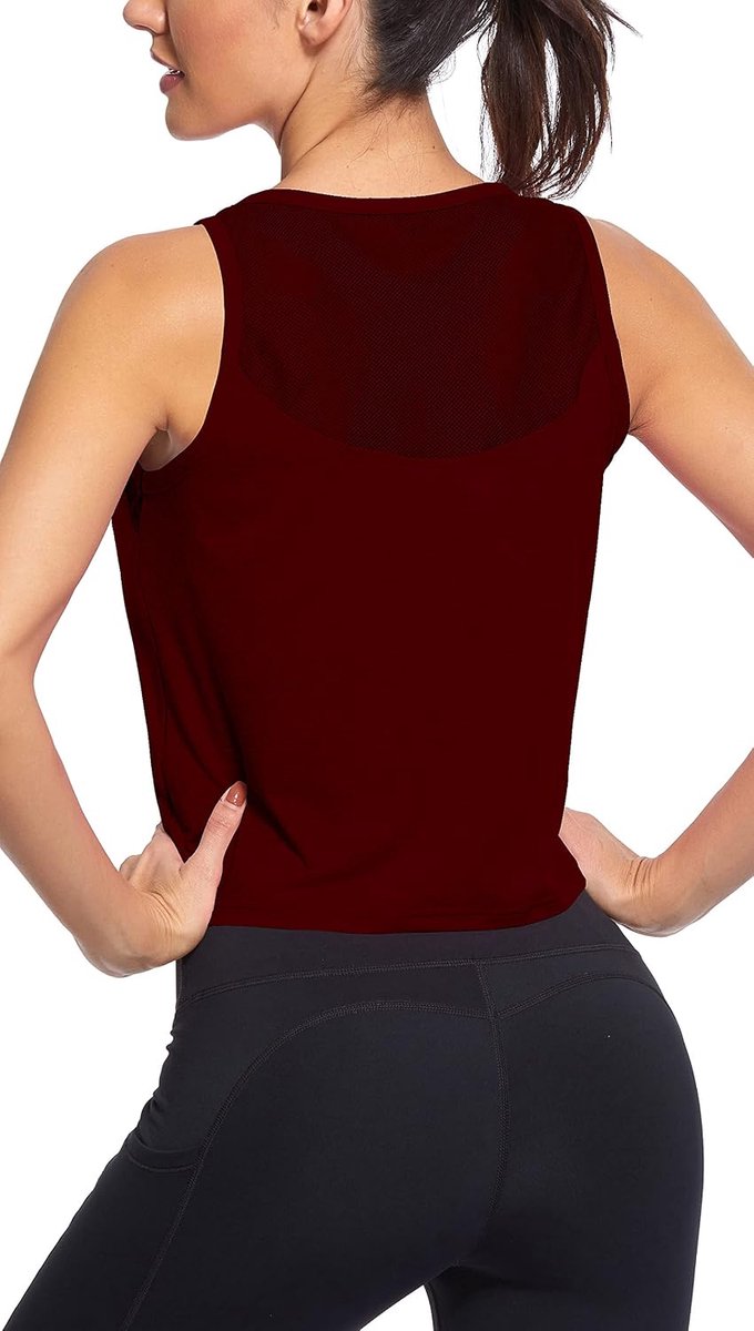 Workout Tops voor Vrouwen Mesh Back Womens Sportvest Flow Crop Yoga Shirts Running Tank Tops