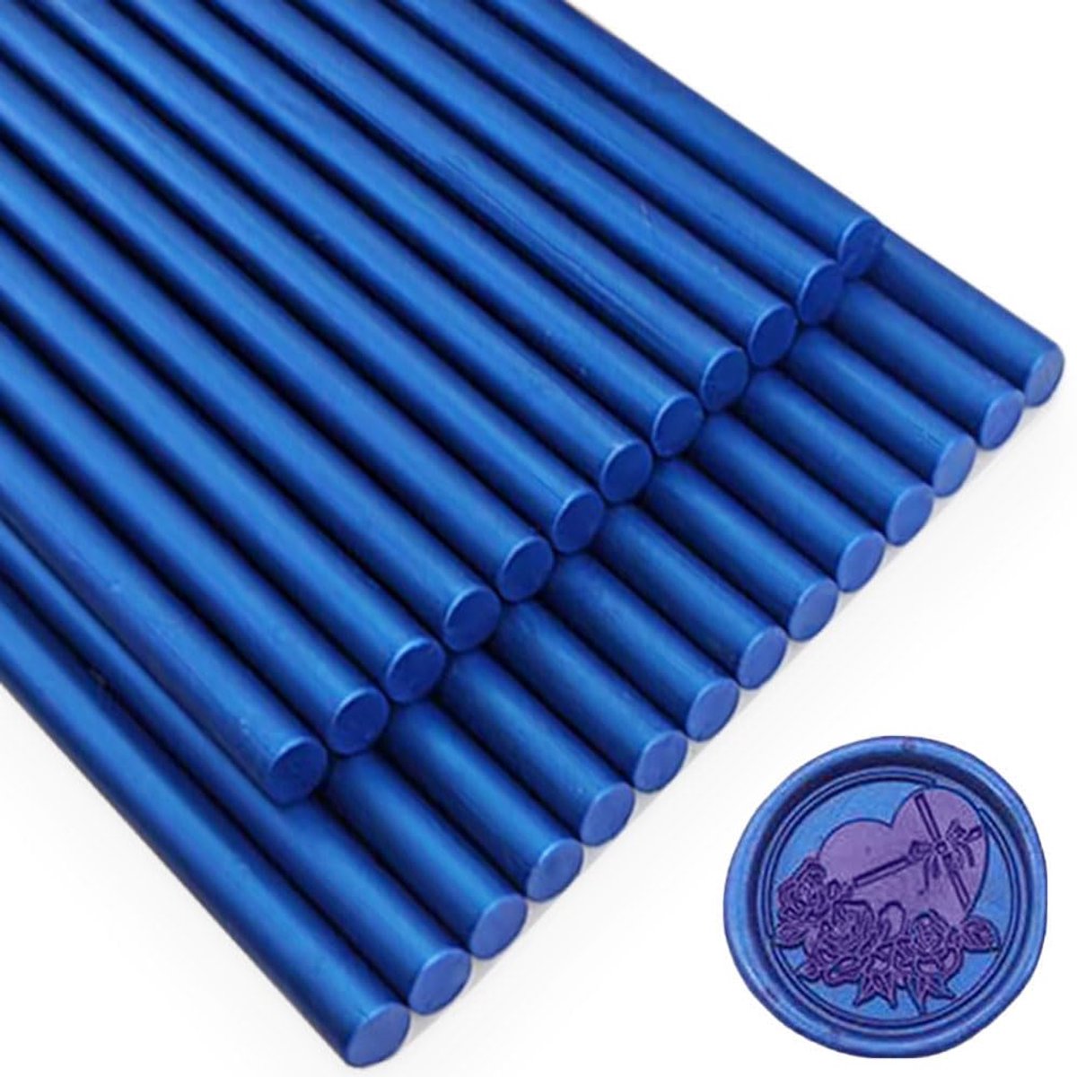 Sticks,Ioggtser 26 stuks lijmpistool waszegelsticks voor waszegelstempel, verzegelende wassticks voor lijmpistool, voor uitnodigingen, kaarten, enveloppen (Sea Blue)
