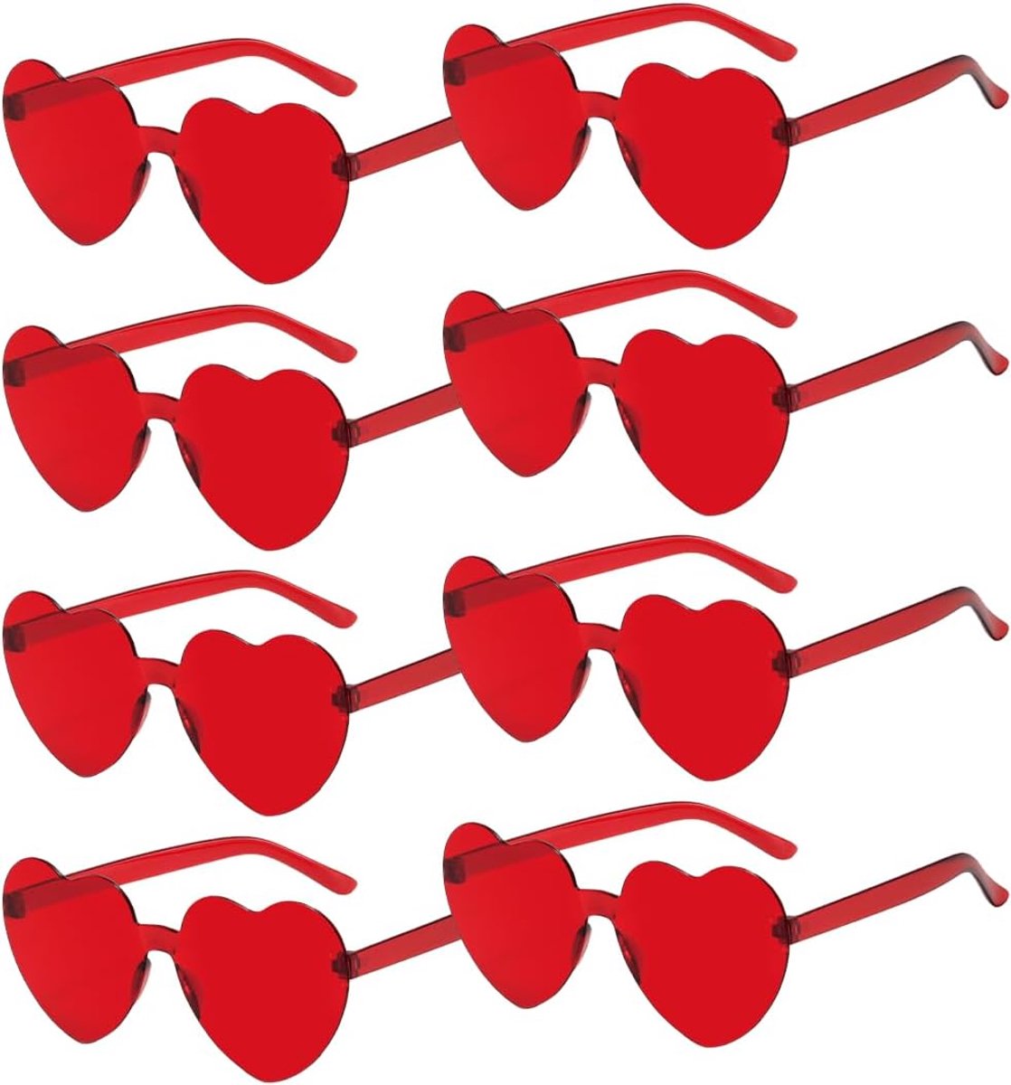 Hartvormige zonnebril, 12 paar, bril, hart, bruiloft, grappige bril voor verjaardag, carnaval, party, cosplay