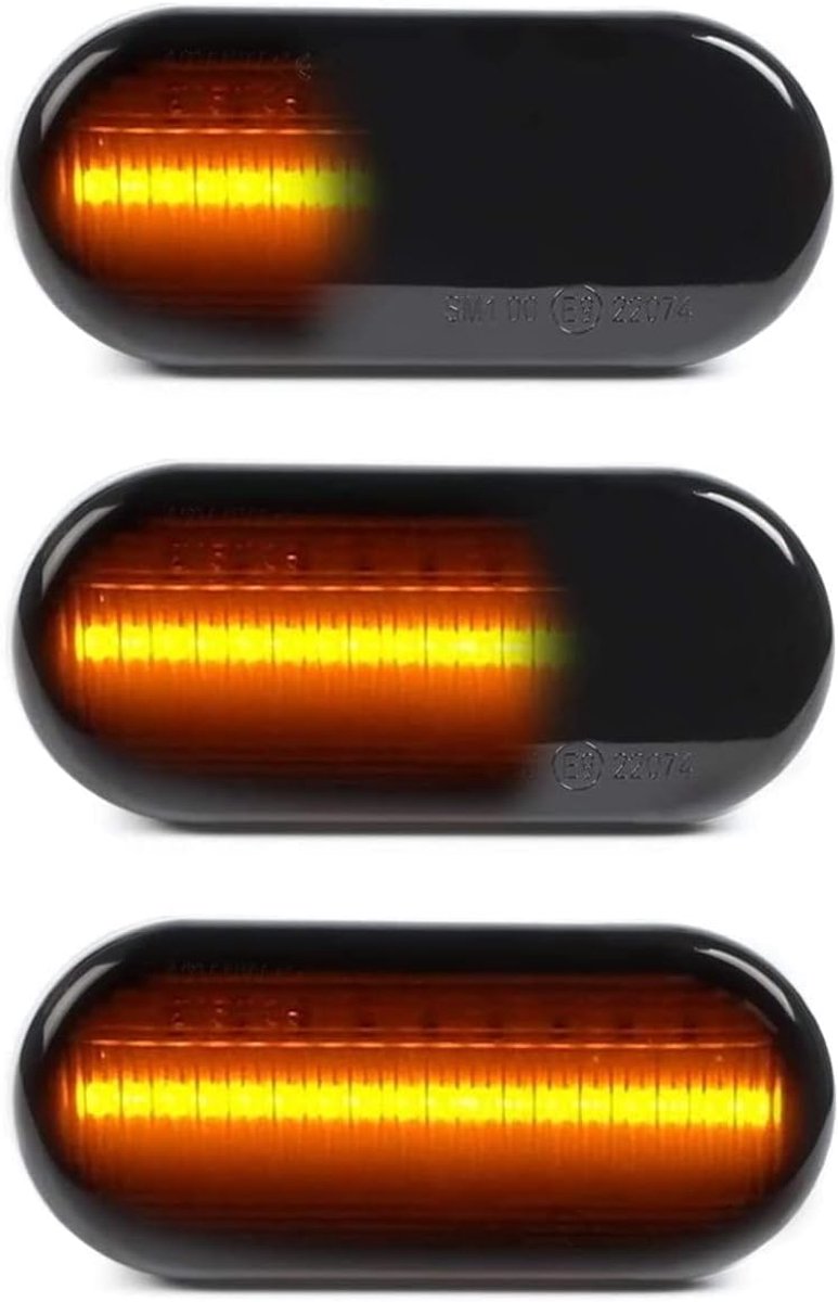zijindicator, 2 x dynamische LED-zijmarkering 18 SMD oranje richtingaanwijzer met CAN-bus Foutloos roken voor V-W Bora Golf4 Passat 3BG Polo 6N2 9N Sharan VentoT5 S-EAT F-ord S-koda