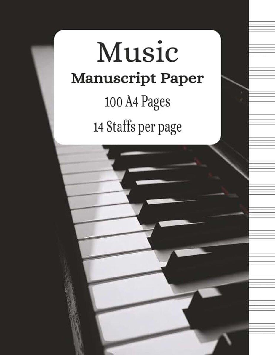 Manuscript Paper: 100 A4 Pages | 14 Staffs per page | Staff Manuscript Pad