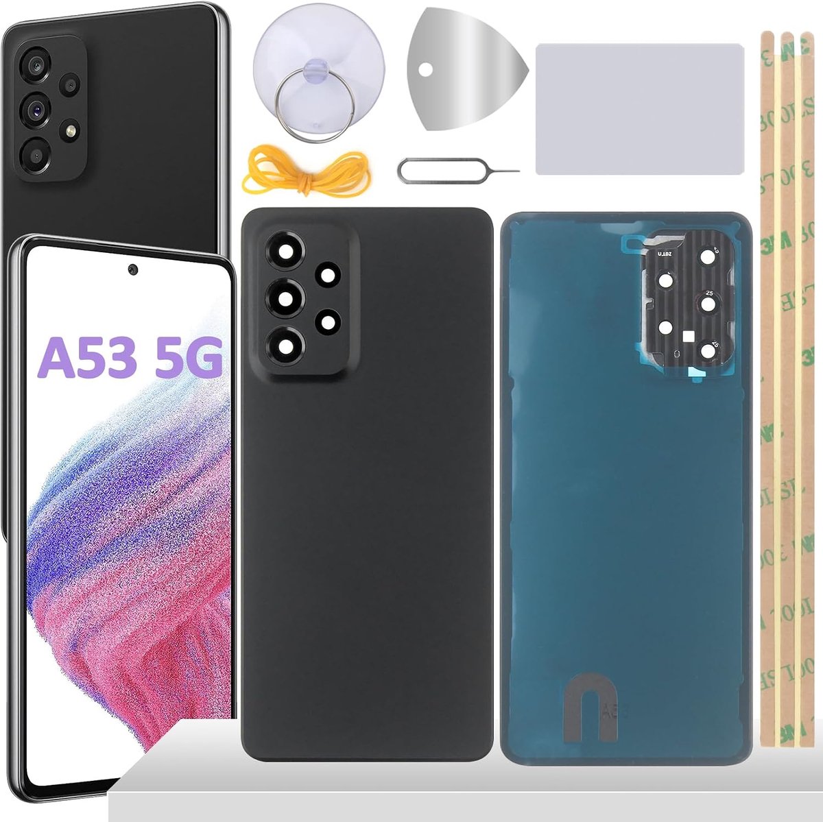 6,5 inch Batterijdeksel voor Samsung Galaxy A53 5G Batterij Deur Back Cover voor Samsung Galaxy A53 5G SM-A536B vervangende backcover Accudeksel +installatiegereedschap
