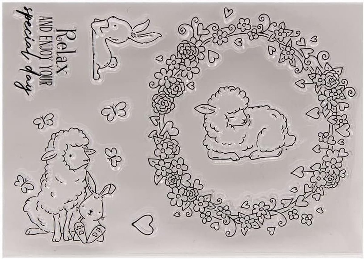 Pasen Lente Konijntje Schapen Bloemen Cirkel Clear Stempels Voor Kaart Maken Decoratie En Diy Scrapbooking Gereedschap Rubber Stempels