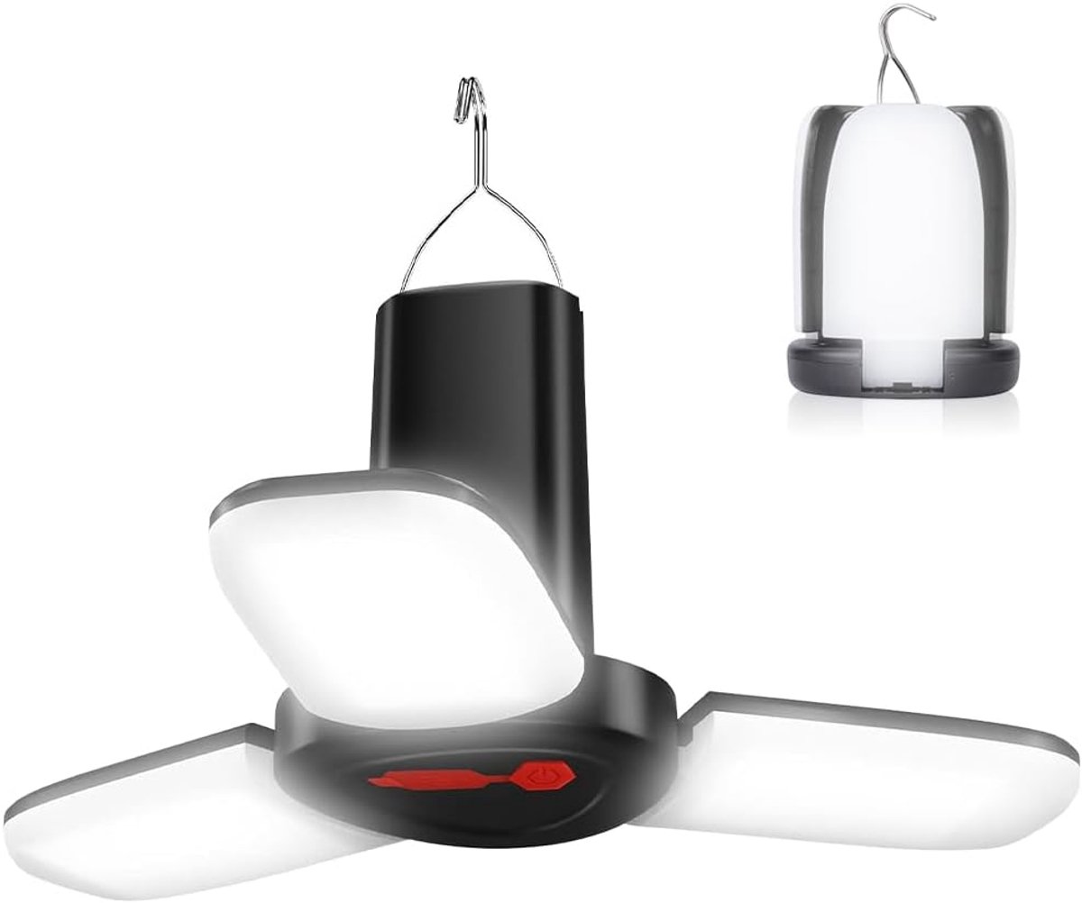 Draagbare campinglantaarn, mini, opvouwbare outdoor lamp voor de tuin met 3 lichtmodi, oplaadbaar, werkt op batterijen, dimbaar, wandelen, caravan, noodlicht voor blackout