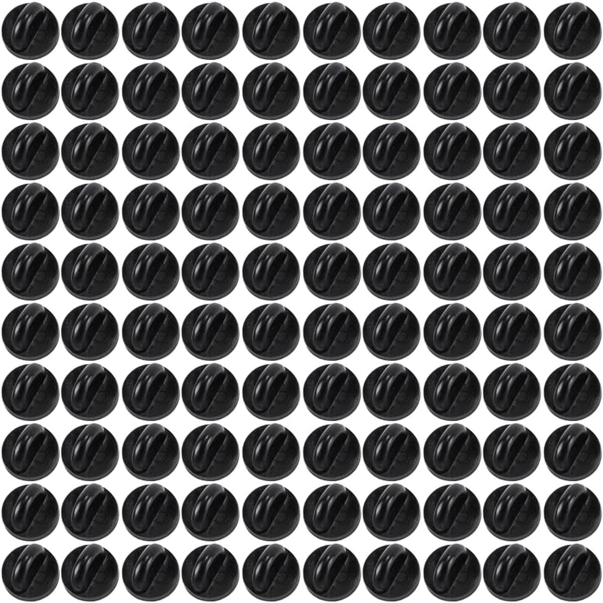 100 stuks/set 11 mm zwarte vlinder clutch pin DIY hars accessoires, achterkanten rubberen speld achterkanten stropdas spelden houders voor revers spelden sieraden maken hoeden