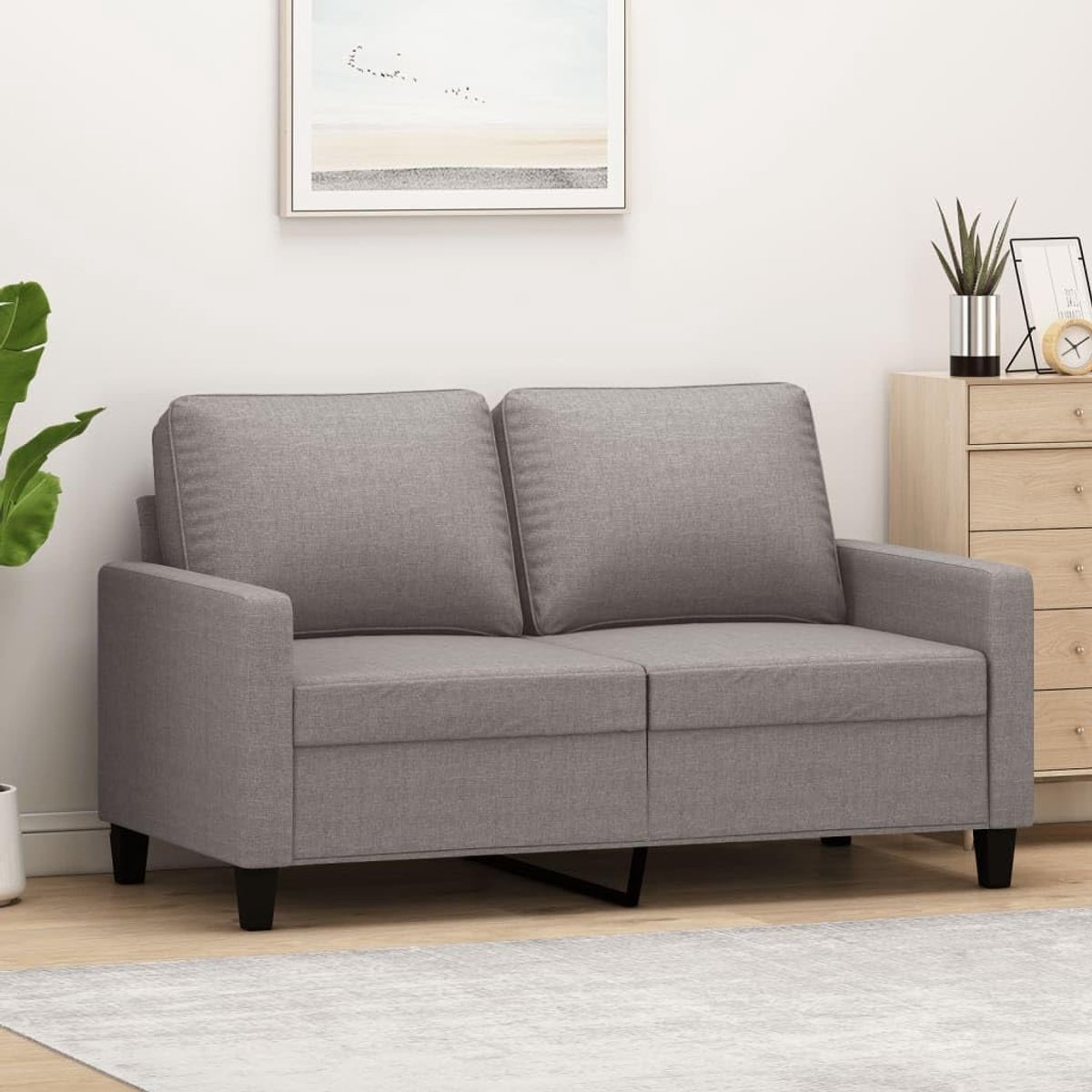 Soiggiorno 2-zitsbank, moderne stoffen bank, 2-zitsbank, stof, 2-zitsbank, stof, taupe, 138 x 77 x 80 cm